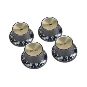Gibson PRMK020 Top Hat Style Black with Gold Metal Insert 2 Volume Guitar Knob